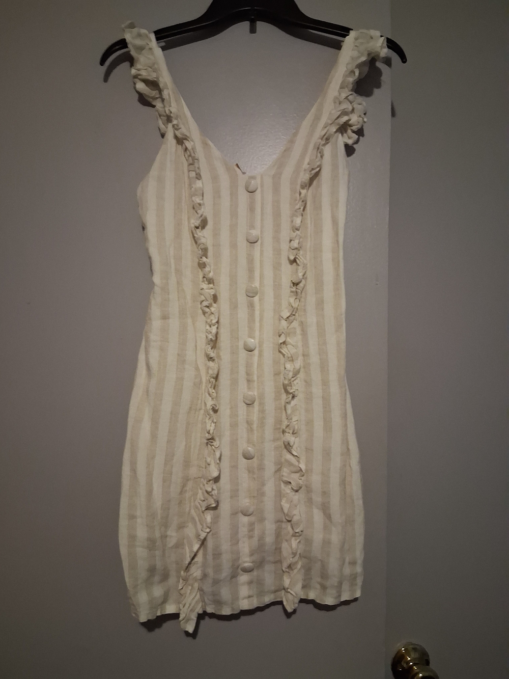Karlie Cream Striped Mini Dress